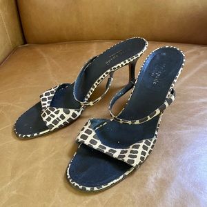 Kate Spade Vintage Giraffe Print Animal Pattern Heel Sandals Size 8